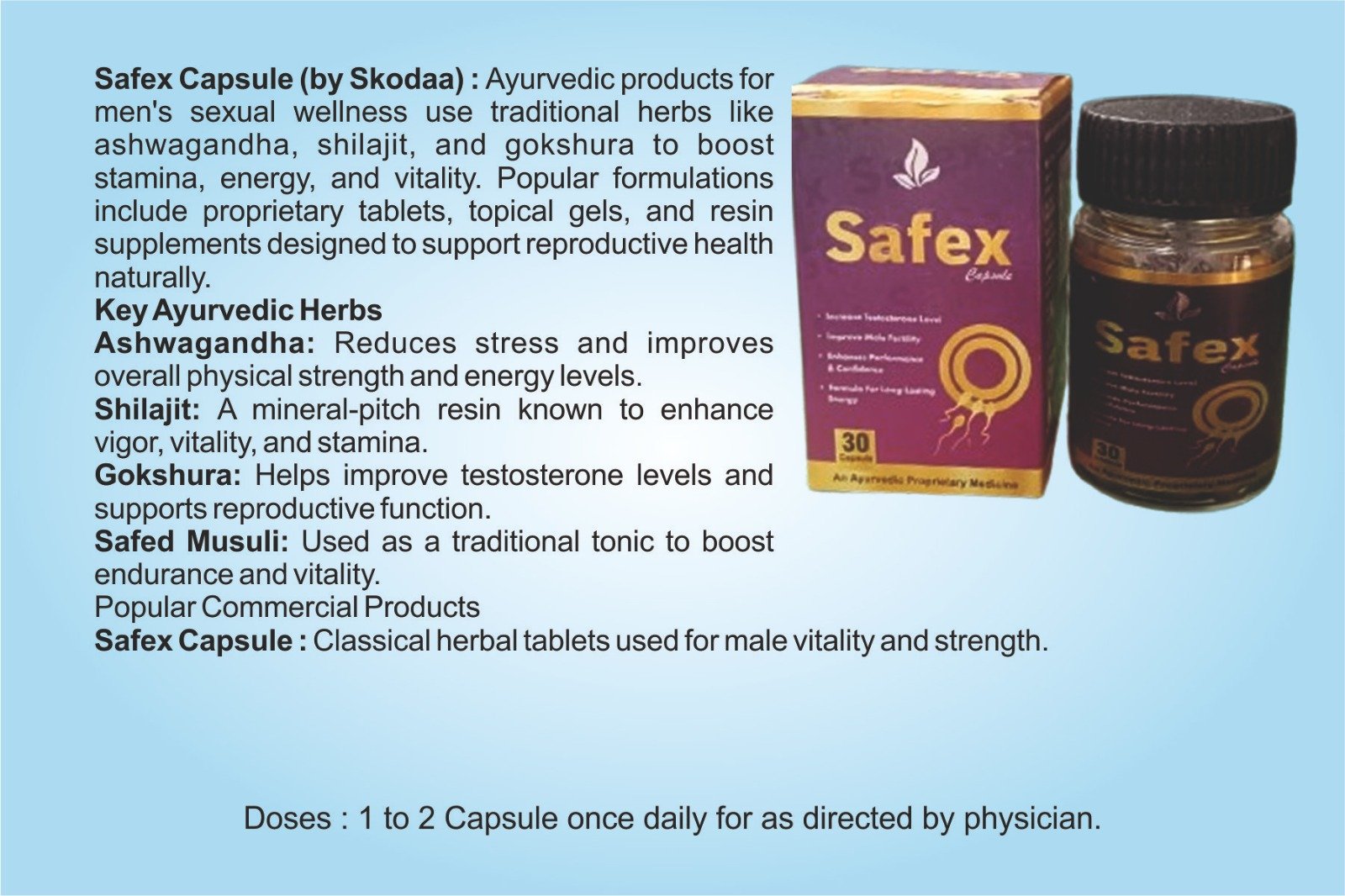 Safex Ayurvedic men's wellness capsules